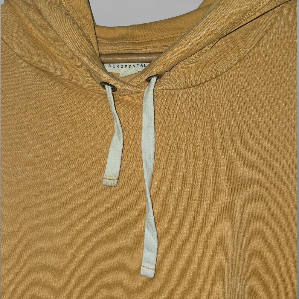 Aeropostale Mens Large Yellow Orange Product Type Hoodie Pullover Solid Fleece - Picture 4 of 8